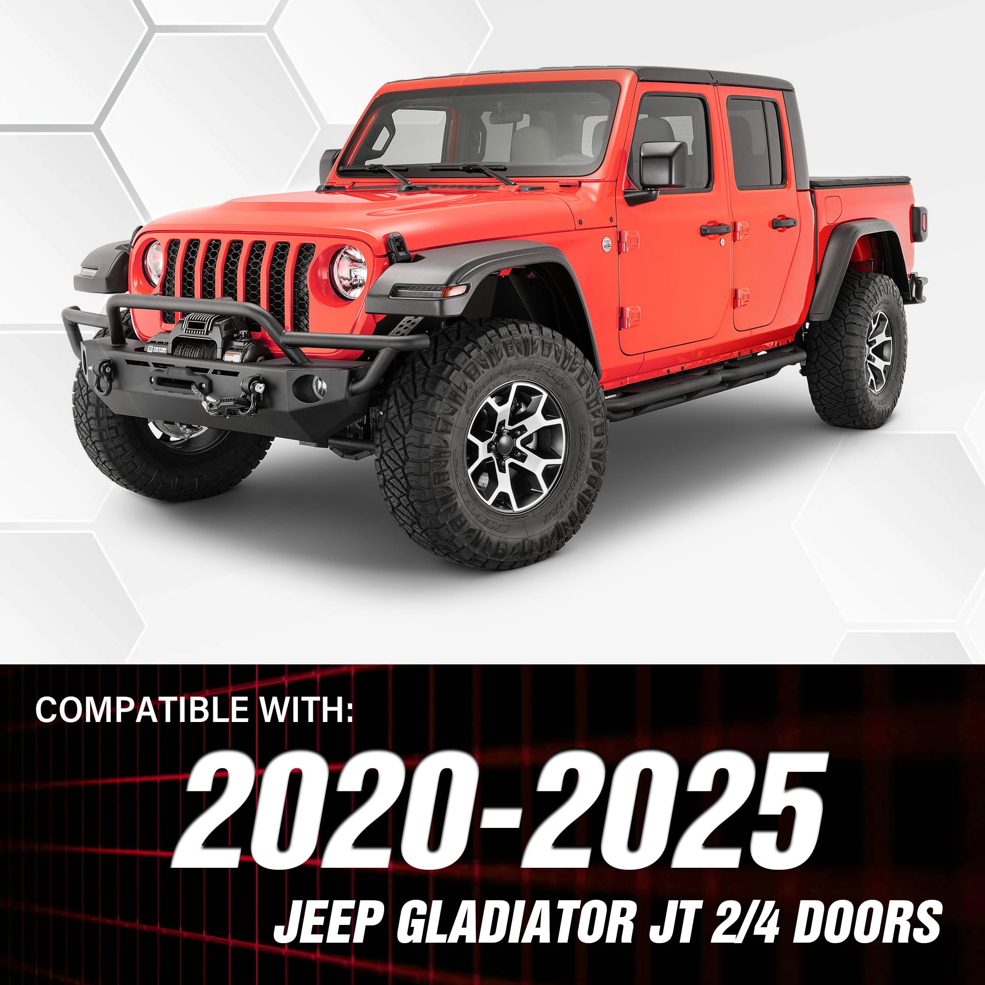 【新品】Jeep Gladiator JTハイフェンダー用 4本セット Amazon.com: Fender Flares Extensions Set Compatible with